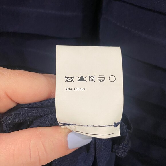 Xscape Lace Sheer Cocktail Dress - Navy/Black 8 - Picture 8 of 8